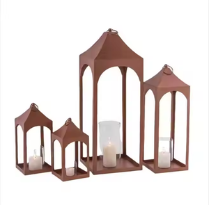 Lanterne de mariage décorative en fer blanc et verre de style vintage pour mariage intérieur et extérieur par décor impex - Product Image 2