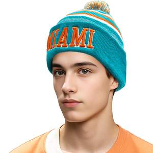 Bonnet 100% coton épais tricot peluche doublé intérieur pli manchette construit neige activités hiver montagne porter respirant - Product Image 3