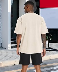 T-shirts à manches courtes pour hommes, pulls oversize d'entraînement, t-shirts décontractés de couleur unie - Product Image 3
