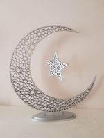Panel de Pared con Silueta de Mezquita, Decoración de Pared Islámica Cortada con Láser para Ramadán y Eid, Decoración del Hogar