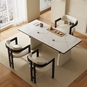 Canapé double trois places en tissu moderne crème sable pour salon, villa, bureau à domicile, mobilier de maison - Product Image 1