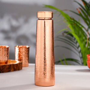 Factory Direct Copper water bottles Hammered Pure Copper Bottle, Travel Essential, Ayurveda Healing, 1 Ltr - Product Image 4