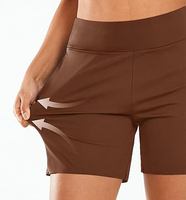 Shorts de yoga pour femmes en spandex/nylon respirant, sans couture, taille haute, séchage rapide, extensible dans quatre directions