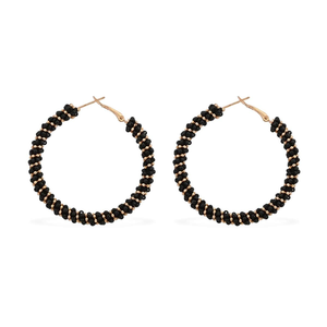 Pendientes de aro con cuentas de cristal multicolor hechos a mano, pendientes con cuentas de diseño único para niñas y damas, estilo moderno - Product Image 2