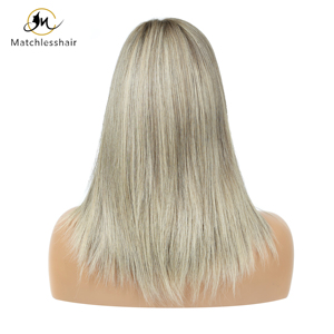 En stock perruque juive en soie de cheveux humains vierges européens de luxe perruques casher pour Solutions de perte de cheveux - Product Image 2