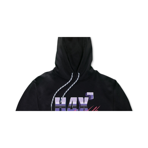 Felpa con cappuccio H4X da uomo, vestibilità ampia, nera, in pile, con logo, taglia grande, ricamo 3D, tessuto French Terry, stampa serigrafica, con cerniera, personalizzabile su richiesta - Product Image 2