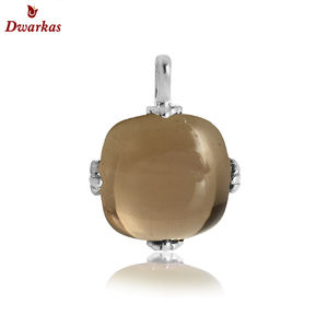 Pendentif en pierre de quartz fumé de haute qualité en argent sterling 925, pierre audacieuse, en stock, prix de gros - Product Image 1