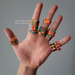 Tendance femmes fait à la main perle de rocaille bague réglable Bracelets perlés facile à porter coloré cadeau bijoux - Product Image 6