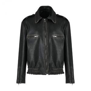 Veste pour homme Veste en cuir à manches courtes de haute qualité pour homme avec poche poitrine zippée Veste en tissu en toile pour homme - Product Image 1