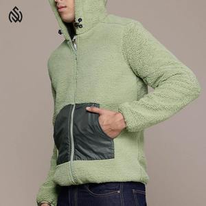 Elegante chaqueta Sherpa con cremallera para hombre, forro polar personalizado, bordado de Color sólido, chaqueta de invierno de moda - Product Image 2