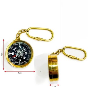 Mini Brass <b>Compass</b> Keychain <b>Vintage</b> Style Portable Navigation Tool - Product Image 3