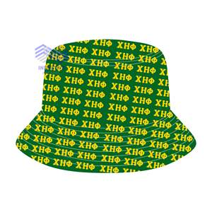 Sombrero de cubo sublimado verde personalizado Chi Eta Phi - Product Image 1