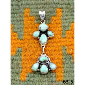 Pendentifs artisanaux Paloma et en argent sterling du sud-ouest avec technologie d'incrustation de turquoise à la sangle de monture - Product Image 2