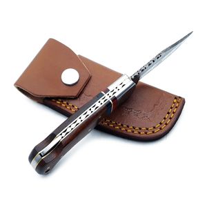 Navaja de bolsillo plegable de acero damasco personalizada hecha a mano a bajo precio, cuchillos plegables de bolsillo para acampar al aire libre, nueva plegable para acampar - Product Image 3