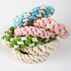 Jouet de traction robuste en coton à double anneau pour chiens, idéal pour les jeux entre deux chiens et les jeux de traction intenses, usine OEM Vietnam - Product Image 1