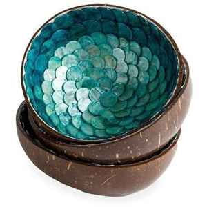 MÈRE DE PERLES INCRUSTATION INCRUSTATION D'OS CASSEROLES MÈRE DE PERLE BOL EN BOIS CONTENANT DE NOURRITURE SERVEUR DE NOURRITURE - Product Image 1