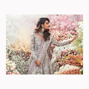 Pakistani Style Bride Dress <b>Lehnga</b> Choli with Silk Material for Wedding Day Asian Bridal Wedding Style Dress - Product Image 4