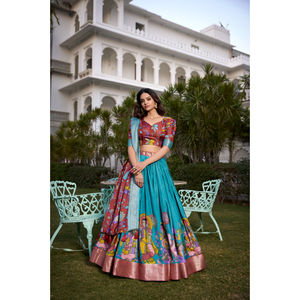 ชุด lehenga choli ลายแบบดั้งเดิมของ Navratri ชุด Garba แบบกำหนดเองสำหรับผู้หญิงสำหรับงานปาร์ตี้และงานแต่งงาน - Product Image 2