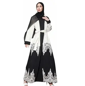 breathable Solid color blank long sleeve Islamic clothing Muslim hijab women Printed Muslim abaya