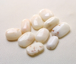 Cabujón ovalado de Coral Blanco japonés de calidad AAA, cabujón suelto blanco genuino pulido de Coral blanco rosa Natural, fabricación de joyas - Product Image 2