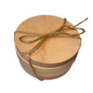 BOOST STURDY MORDEN MULTI posavasos de madera funcional hecho a mano bebida posavasos de bambú Conjunto de 6 con soporte - Product Image 4