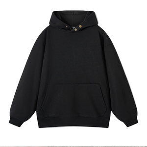 Sweat-shirts à capuche surdimensionnés en polaire d'hiver personnalisés en gros, 4XL unisexe, 380 g/m², matière personnalisée, poche, anti-rétrécissement, fermeture à boutons, sans cordon - Product Image 1