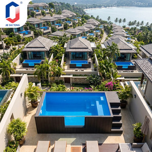 Outdoor Anti UV Small Corner Combo Prefabricated Swimming <b>Pool</b> Fiberglass Container <b>Pool</b> For Backyard Villa Resort - Product Image 4