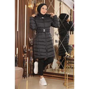 Manteau long décontracté Mega Merchant avec capuche en fausse fourrure amovible et doublure en nylon - Product Image 3