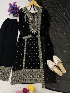 Conjunto de Top, Pantalón y Dupatta con Bordado Pesado, Colección de Trajes al por Mayor, Ropa India y Pakistaní, Estilo Bollywood para Fiestas - Product Image 6