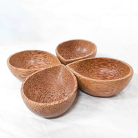 Mini bol en bois de noix de coco en forme de pétale pour la sauce en gros petits bols de trempette de noix de coco au meilleur prix