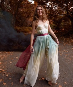 Vestido de novia degradado, vestido de novia rojo, vestido de novia de seda, vestido de novia bohemio, vestido de novia, vestido de novia de playa, - Product Image 6