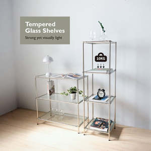 Support en verre trempé à quatre niveaux, taille précise 350x350x1200mm - Product Image 3