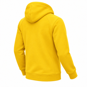 New Style Men's Yellow <b>Hoodie</b> Zip Up <b>Hoodie</b> <b>Fleece</b> Long Sleeve Pullover Casual Autumn Solid Sporty Sweatshirt - Product Image 4