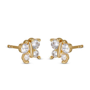 Jeulia Fluttering Butterfly Sterling <b>Silver</b> <b>Stud</b> Earrings for Girls Rose Gold Plated with Zircon - Product Image 2