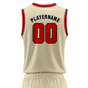 Nouveau Style Basketball Uniforme Solide Couleur Léger Tissu Sublimé Impression Rib-V-Neck Design Youth Basketball Jersey - Product Image 5