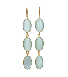 New Arrival Aqua Monalisa Gemstone 925 Sterling Oval Shape Silver Earrings - Product Image 1