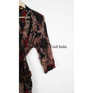 Robe de nuit, robe longue, robe portefeuille, robe de plage, peignoir, style vintage, robe de bain, kimono long en soie pour femmes - Product Image 3