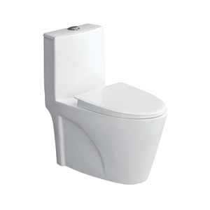 Cuvette de toilette monobloc Bellino à double chasse, chasse à jet siphonique, siphon en S, fixation au sol, design moderne, céramique écologique, garantie 5 ans - Product Image 1
