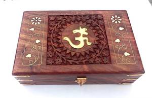 Caja de almacenamiento Rectangular de madera Diseño de árbol tallado a mano Joyero y caja de regalo decorativa - Product Image 5