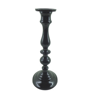 Home Decorative Set of 2 Metal <b>Candle</b> Stand Black Shiny Powder Coating <b>Candle</b> Holder for Hotels & Wedding Decor in <b>Bulk</b> - Product Image 1