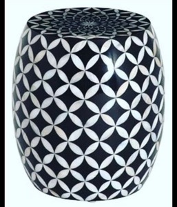 Tabouret latéral de console incrusté d'os fait à la main de haute qualité Design contemporain élégant pour la maison hôtel bureau-pour la décoration d'atelier - Product Image 3