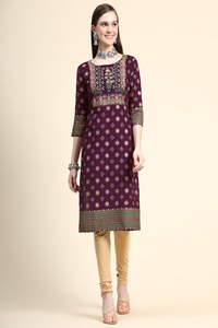 Maruti Fashion's New Exclusive Heavy Rayon Fabric Ladies Kurta / Kurti Casual Party Wear Impresión digital Indian Pakistani - Product Image 4