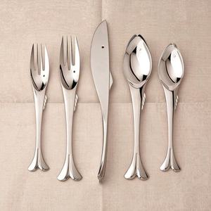 Ensemble de couverts en acier inoxydable poli argenté avec poignée unique faite à la main Ensemble de couverts de style royal de haute qualité - Product Image 6