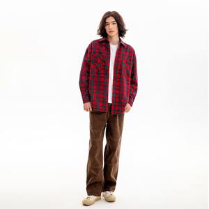 Chemise à carreaux à manches longues décontractée personnalisée 75% coton 20% polyester - Product Image 1