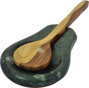 Wood & Marble Spoon Rest Hot-selling Cooking <b>Utensil</b> Marble Spoon Rest Holder Wholesale Manufacture Handicraft Best Quality - Product Image 3