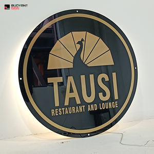 لافتة تجارية أكريليك مستديرة مخصصة لتزيين جدران الصالون لافتات بإضاءة خلفية لوحة تسجيل أكريليك - Product Image 2