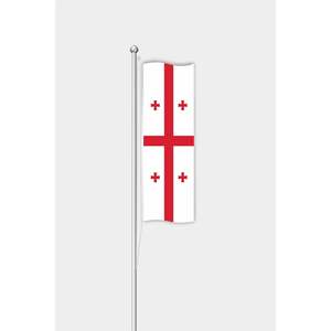 Drapeau vertical personnalisé de la Géorgie, impression numérique sur coton, soie ou plastique avec mât en aluminium pour usage automobile et assurance - Product Image 1