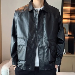 Wholesale US Size <b>Man</b> Leather <b>Jacket</b> Plus <b>Velvet</b> Winter Coat <b>Jackets</b> Motorcycle Pu Faux Leather <b>Jacket</b> with Removable Hood - Product Image 3