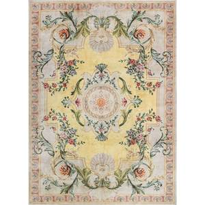 พรมขนสัตว์ถักมือ Aalam Gold รุ่น Pae-5970 ลายเหรียญสี่เหลี่ยมผืนผ้า สำหรับห้องนั่งเล่นและห้องนอน ผลิตด้วยเทคนิคการทำมือ - Product Image 1