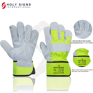 Professional Manufacturing a Grade Split Leather Palm Work Gloves for Enhanced Safety in Construction and Sites for Labours - Product Image 3